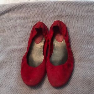 Cole Haan Red Suede Flats 9.5